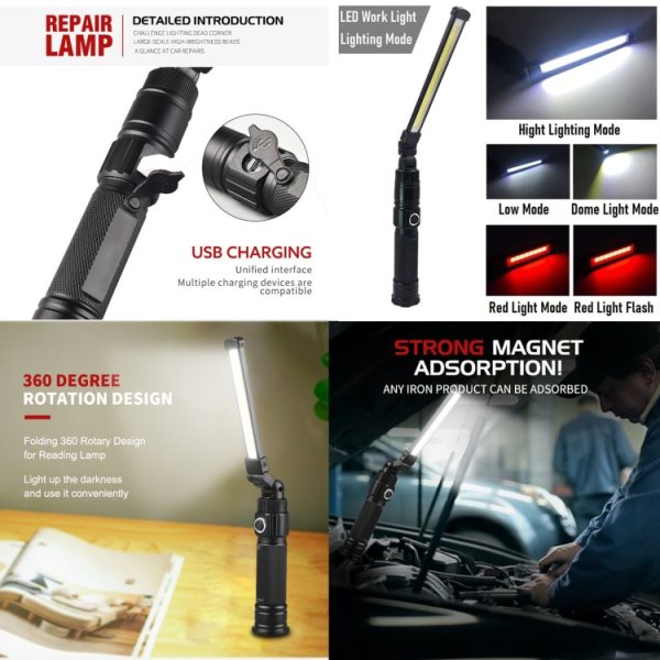 W553 280LM USB Rechargeable Folding Mobile Handheld Work Emergency Light - Image 7