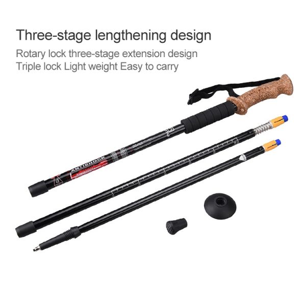 Aotu AT7551 135cm Aluminum Alloy Outdoor Camping Corky Trekking Poles, Silver#135cm, Black#135cm, Blue#135cm, Red#135cm - Image 3