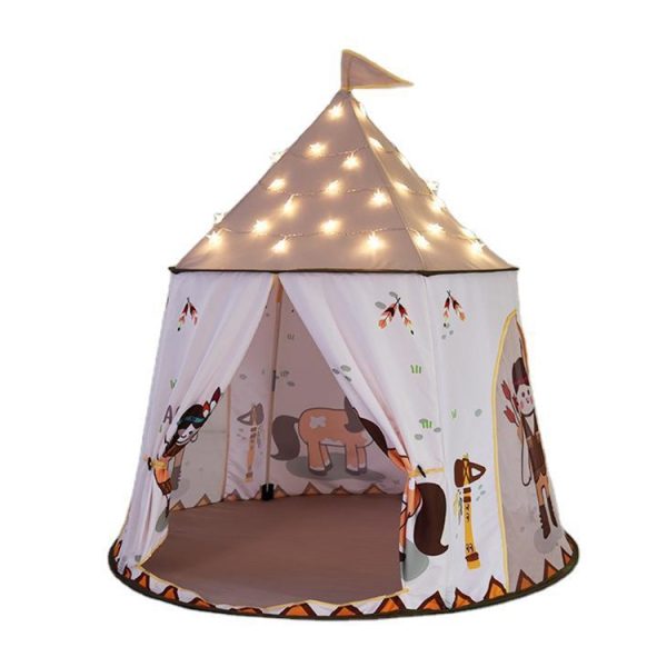 Children Indoor Outdoor Tent Mongolian Yurt Toy House with Base Cloth - Image 2