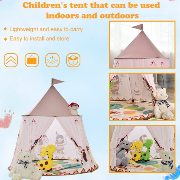 Children Indoor Outdoor Tent Mongolian Yurt Toy House with Base Cloth - Image 3