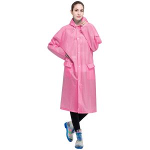 Fashion Adult Lightweight EVA Transparent Frosted Raincoat Big Hat With Pocket Size: M, Size: M