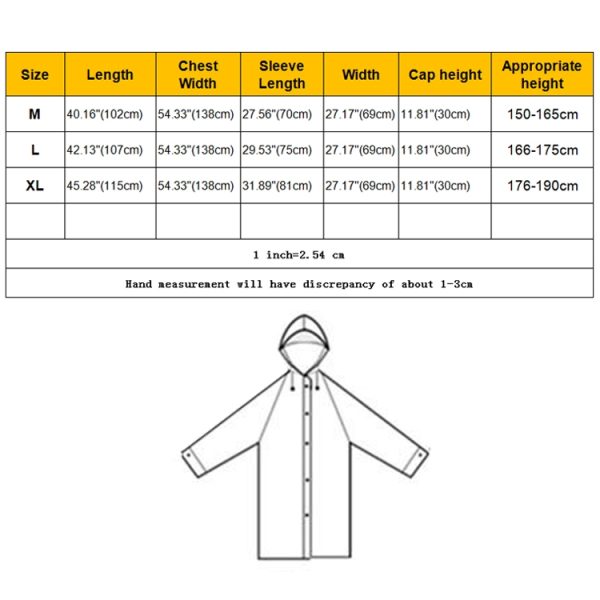 Fashion Adult Lightweight EVA Transparent Frosted Raincoat Big Hat With Pocket Size: L - Image 7