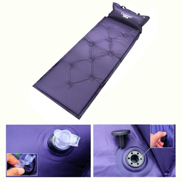 Automatic Inflatable Sleeping Pad Moisture Proof Pad with Pillow - Image 2