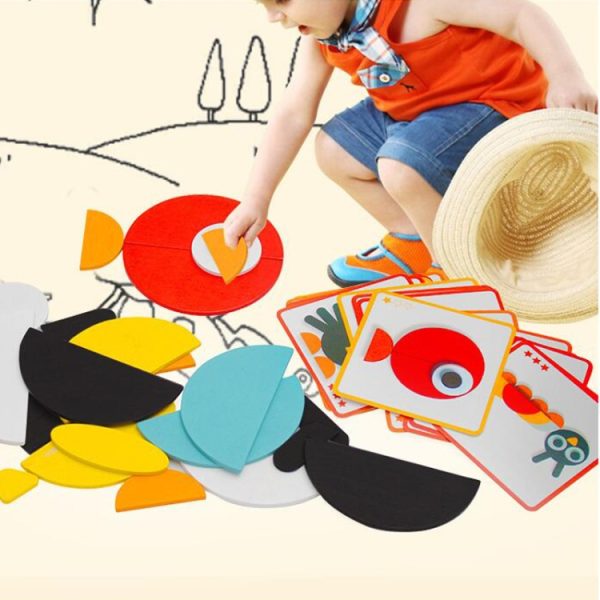 Creative Montessori Fun Children Puzzle Toys Baby Early Education Multi-functional Puzzle DIY Tangram – Image 4