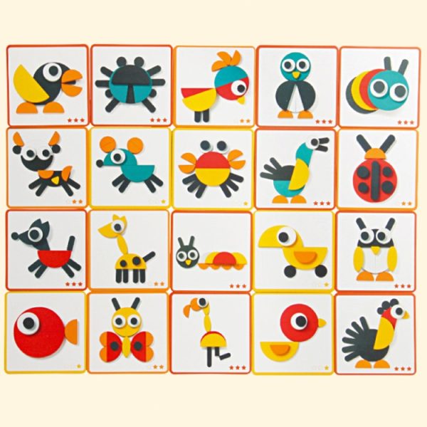 Creative Montessori Fun Children Puzzle Toys Baby Early Education Multi-functional Puzzle DIY Tangram – Image 5