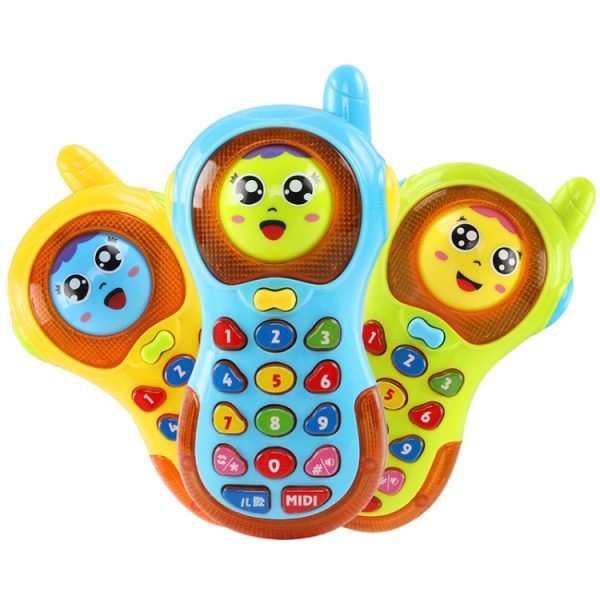 Children Intelligent Light Changing Face Phone Music Early Education Puzzle Simulation Phone, Random Color Delivery - Image 2