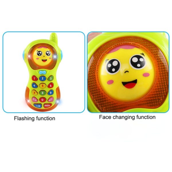 Children Intelligent Light Changing Face Phone Music Early Education Puzzle Simulation Phone, Random Color Delivery - Image 6