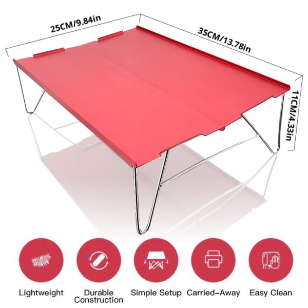 Outdoor Portable Mini Aluminum Table Ultralight Folding Picnic Table – Image 6