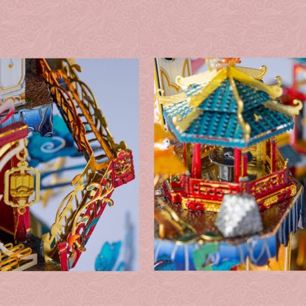 3D Metal Assembly Model Ancient Building Fairy Fox House Creative DIY Puzzle - Image 3