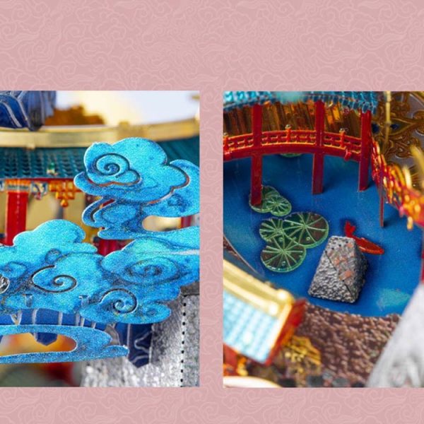 3D Metal Assembly Model Ancient Building Fairy Fox House Creative DIY Puzzle - Image 4