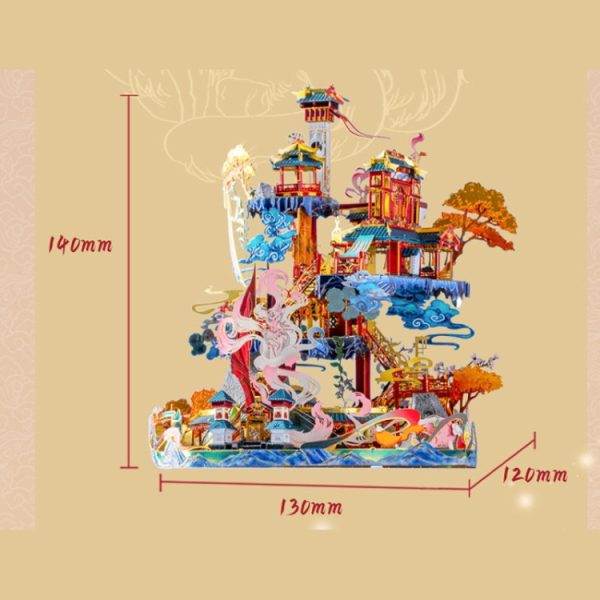3D Metal Assembly Model Ancient Building Fairy Fox House Creative DIY Puzzle - Image 6