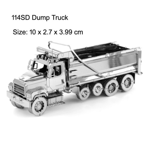 3D Metal Assembly Model Engineering Vehicle Series DIY Puzzle Toy, Dump Truck, Snow Plow, Bulldozer, Excavator, Truck, Automatic Grader, Loader, COE Truck, Quay Crane, Crane, Diaphragm Wall Grab, Tractor, Long Nose Truck - Image 2