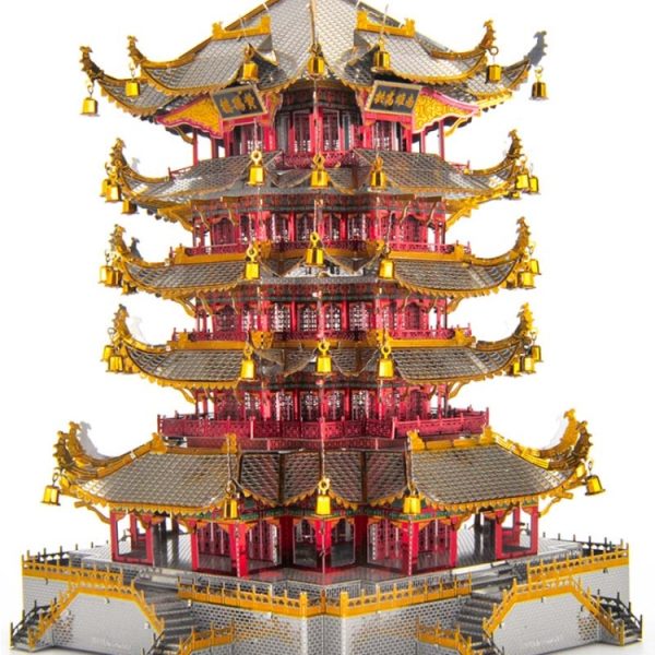 3D Metal Assembly Model Tower of Yellow Crane Puzzle Toy - Image 4