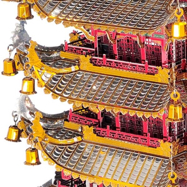 3D Metal Assembly Model Tower of Yellow Crane Puzzle Toy - Image 5