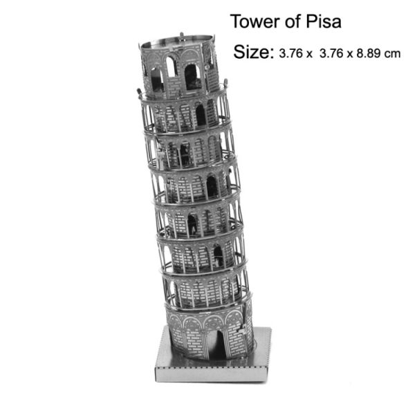 3 PCS 3D Metal Assembly Model World Building DIY Puzzle Toy, Leaning Tower of Pisa, Big Ben, Golden Gate Bridge, Empire State Building, White House, Five-storied Pagoda, Brooklyn Bridge, Carousel, American Tower, Kennedy Arts Center, Washington Monument, Arab star, Tokyo Railway Station, Ferris Wheel, Chrysler Building, Seattle Space Needle, Burj Khalifa, Sundial Bridge, U.S. Congress, Temple Of Athens, Greece, Tokyo Tower, Canadian Television Tower, Rockefeller Building, Javits Convention Center, Eiffel Tower In Paris, Neuschwanstein, Lighthouse, Auckland Sky Tower, World Trade Center, Tower Bridge, Brandenburg Gate, Dutch Windmills, Sydney Opera House, Locomotive, Motor Car, Space Mountain, Ghost Car, Sleeping Beauty Castle, Pumpkin Car, Ghost Castle, Belem Tower, Bosphorus Bridge, Buckingham Palace, Cable Car, Knotts Football Stadium, Drilling An Oil Well, Moscow Federal Building, Spinning Ferris Wheel, Galata, Turkey, Hong Kong Bank Of China Tower – Image 2