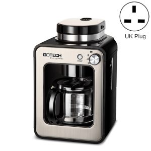 GOTECH Household Small Coffee Machine Automatic Grinding Integrated Commercial Freshly Ground Drip Coffee Pot, UK Plug, EU Plug