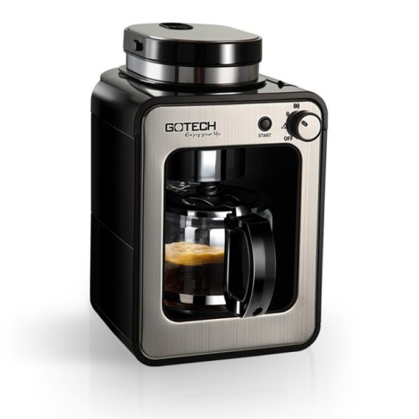 GOTECH Household Small Coffee Machine Automatic Grinding Integrated Commercial Freshly Ground Drip Coffee Pot, UK Plug, EU Plug – Image 2