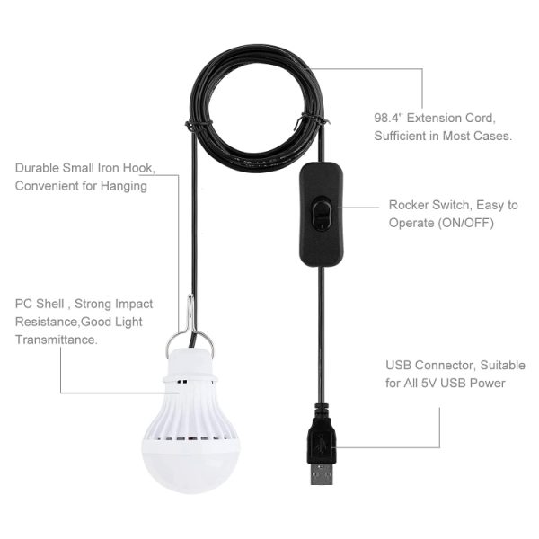 USB Bulb Camping Light Emergency Light, 2 PCS – Image 2