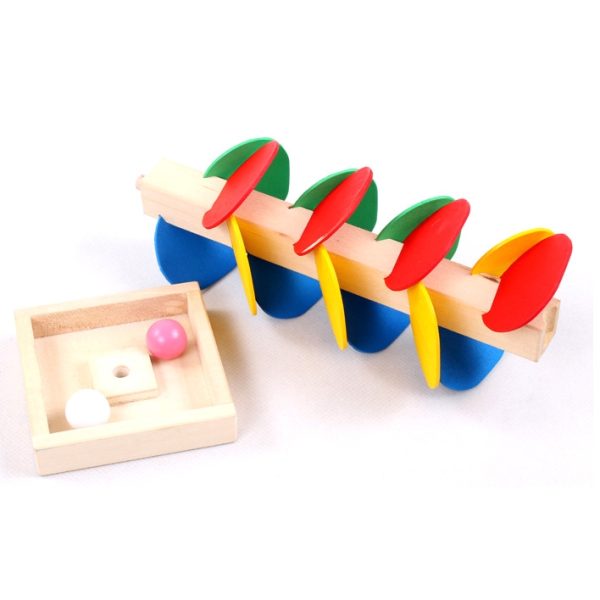 3 PCS Baby Educational Blocks Wooden Tree Marble Ball Run Track Game Intelligence Smart Children Toys - Image 3