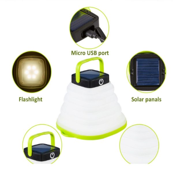 Folding Solar Lamp Outdoor Camping Tent Lamp LED Camping Lamp – Image 3