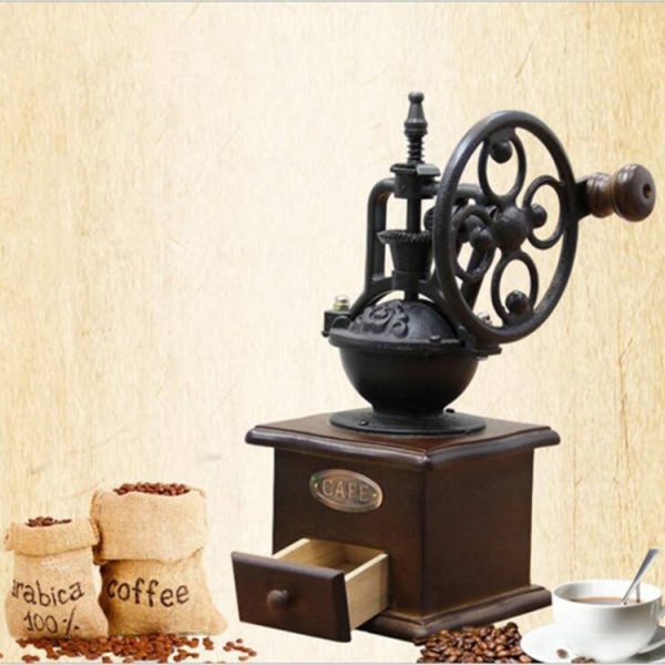 Manual Coffee Grinder Antique Cast Iron Hand Crank Coffee Machine - Image 5