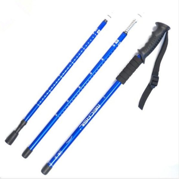 NECASIL Three-section Aluminum Alloy Straight Handle Retractable Trekking Trekking Pole, Three-section (Black), Three-section (Red), Three-section (Blue), Three-section (Silver), Three-section (Purple) - Image 3