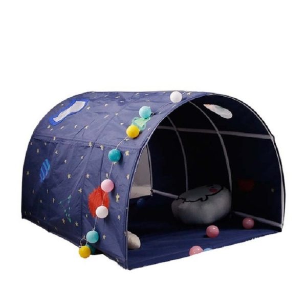 Children Home Bed Crawl Tunnel Game House Tent, Blue, Pink, – Image 2