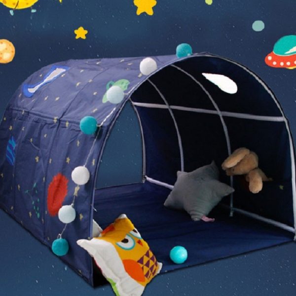 Children Home Bed Crawl Tunnel Game House Tent, Blue, Pink, – Image 5