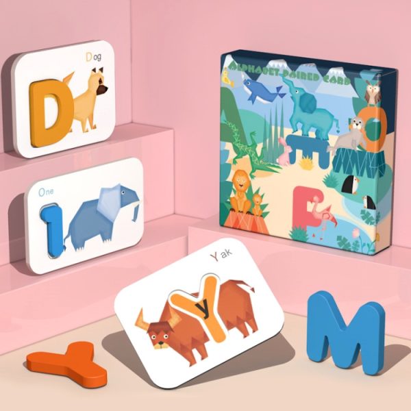 XHN-001 Number Letter Matching Cognitive Card Double-Sided 3D Puzzle Children Puzzle Early Education Toy - Image 2