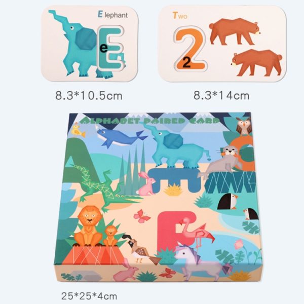 XHN-001 Number Letter Matching Cognitive Card Double-Sided 3D Puzzle Children Puzzle Early Education Toy - Image 3