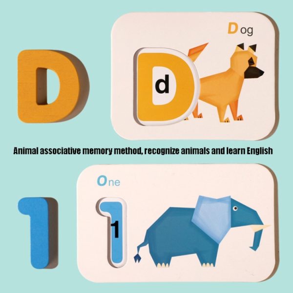 XHN-001 Number Letter Matching Cognitive Card Double-Sided 3D Puzzle Children Puzzle Early Education Toy - Image 7