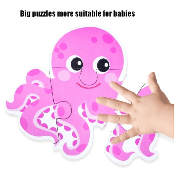 DUOQU Children Early Education Picture Puzzle Toy Box Set, Ocean Animal, Dinosaur, Wild Animal, Livestock  Animal, Transportation - Image 6
