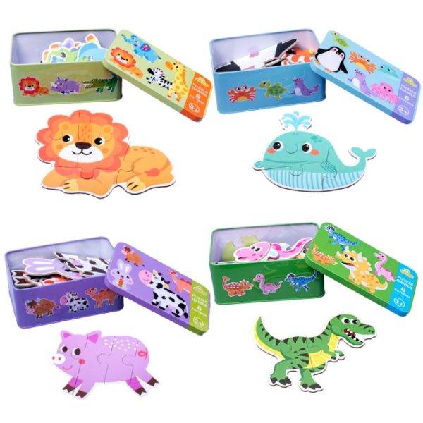 DUOQU Children Early Education Picture Puzzle Toy Box Set, Ocean Animal, Dinosaur, Wild Animal, Livestock  Animal, Transportation - Image 8