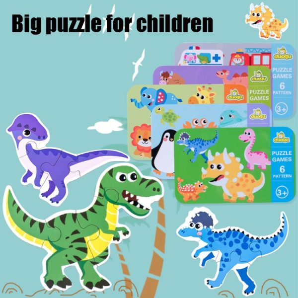 DUOQU Children Early Education Picture Puzzle Toy Box Set, Ocean Animal, Dinosaur, Wild Animal, Livestock  Animal, Transportation - Image 9