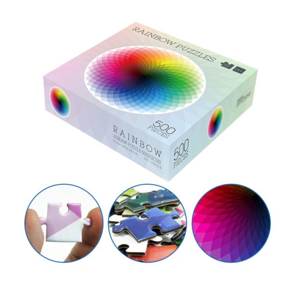 Round Adult Plane Puzzle Jigsaw Toy 500 Pieces, Diameter: 48CM, Artascope, Blooming Color, Butterfly, Zodiac, Rainbow, Magic Flower - Image 4