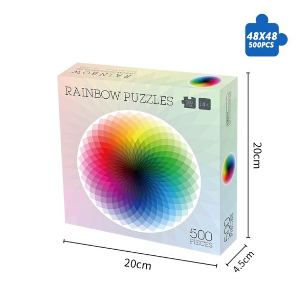 Round Adult Plane Puzzle Jigsaw Toy 500 Pieces, Diameter: 48CM, Artascope, Blooming Color, Butterfly, Zodiac, Rainbow, Magic Flower - Image 7