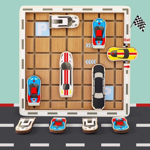 Moving Car Game Children Educational Logical Thinking Training Wooden Parent-Child Interaction Toy - Image 2