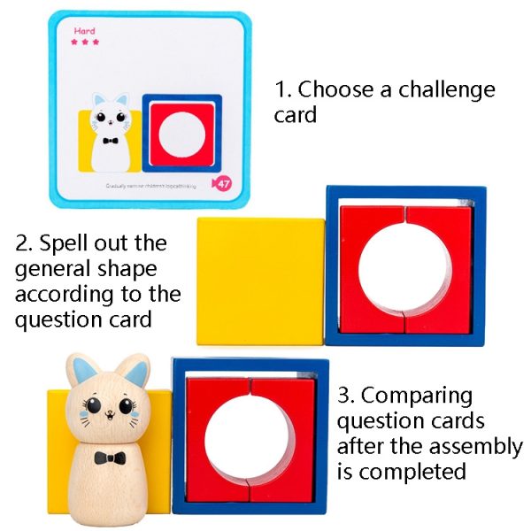 Children Puzzle Creative Assembling Building Blocks Cat Magic Box Baby Early Education Board Game Toys - Image 6