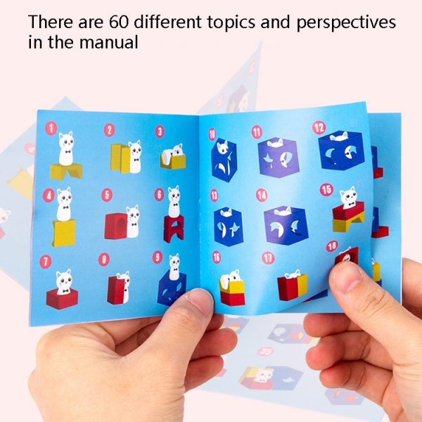 Children Puzzle Creative Assembling Building Blocks Cat Magic Box Baby Early Education Board Game Toys - Image 8