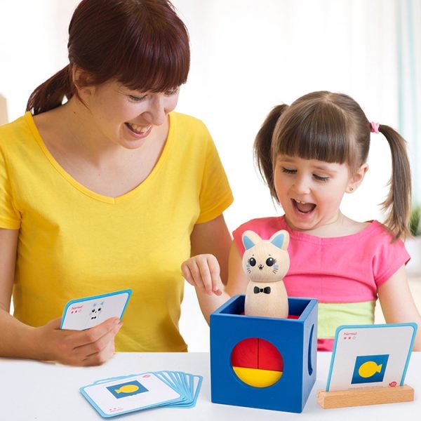 Children Puzzle Creative Assembling Building Blocks Cat Magic Box Baby Early Education Board Game Toys - Image 10