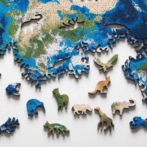 Wooden Irregular High Difficulty Puzzle Infinite Galaxy Mystery Puzzle Toy, Unlimited Earth, Unlimited Moon, Mars+Earth Double-sided - Image 5
