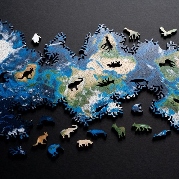 Wooden Irregular High Difficulty Puzzle Infinite Galaxy Mystery Puzzle Toy, Unlimited Earth, Unlimited Moon, Mars+Earth Double-sided - Image 2