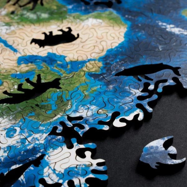 Wooden Irregular High Difficulty Puzzle Infinite Galaxy Mystery Puzzle Toy, Unlimited Earth, Unlimited Moon, Mars+Earth Double-sided - Image 3
