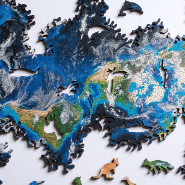 Wooden Irregular High Difficulty Puzzle Infinite Galaxy Mystery Puzzle Toy, Unlimited Earth, Unlimited Moon, Mars+Earth Double-sided - Image 4