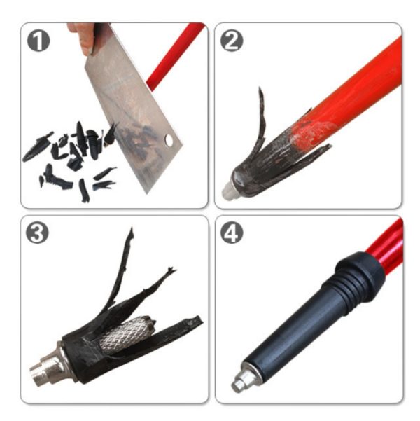 JUNGLELEOPARD Four-Section Curved Handle Aluminum Alloy Trekking Pole, Silver White#52-110cm, Red#52-110cm, Black#52-110cm, Blue#52-110cm – Image 6