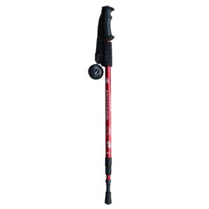 JUNGLELEOPARD 3-Section Straight Handle Aluminum Trekking Pole Multifunctional Walking Hand Crutches, Red#66-135cm, Blue#66-135cm, Black#66-135cm, Silver White#66-135cm