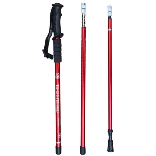 JUNGLELEOPARD 3-Section Straight Handle Aluminum Trekking Pole Multifunctional Walking Hand Crutches, Red#66-135cm, Blue#66-135cm, Black#66-135cm, Silver White#66-135cm - Image 3