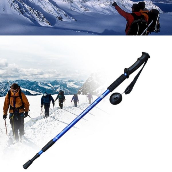 JUNGLELEOPARD 3-Section Straight Handle Aluminum Trekking Pole Multifunctional Walking Hand Crutches, Red#66-135cm, Blue#66-135cm, Black#66-135cm, Silver White#66-135cm - Image 7