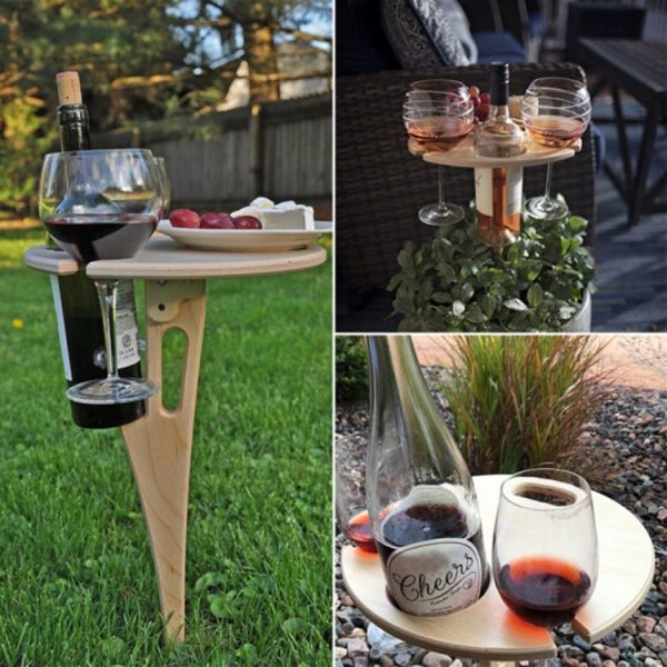 Wine Rack Outdoor Picnic  Folding Table - Image 6