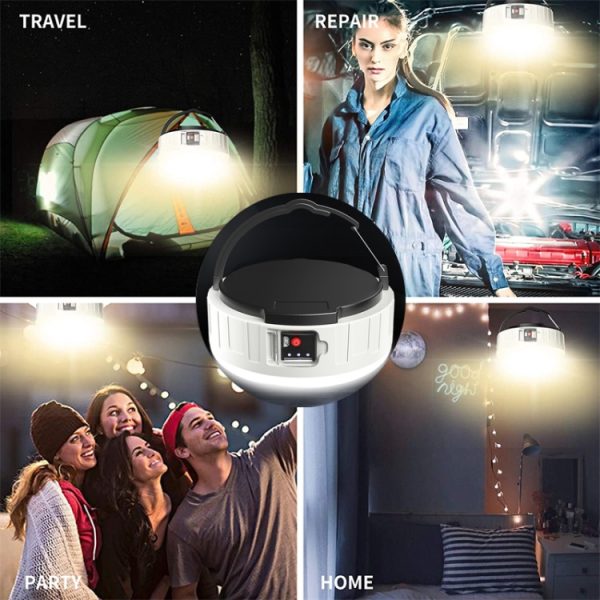 HB208 Solar Power 10W 37 LED Household Emergency Mobile Camping Light – Image 6